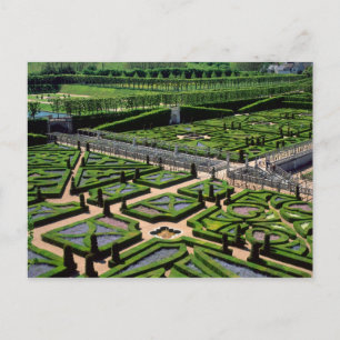 Cartão Postal Jardim de Villandry Chateau, Indre-et-Loire,