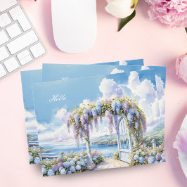 Cartão Postal Jardim De Wistéria Aquarela Arte De IA