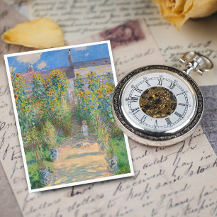 Cartão Postal Jardim do Artista em Vétheuil por Claude Monet