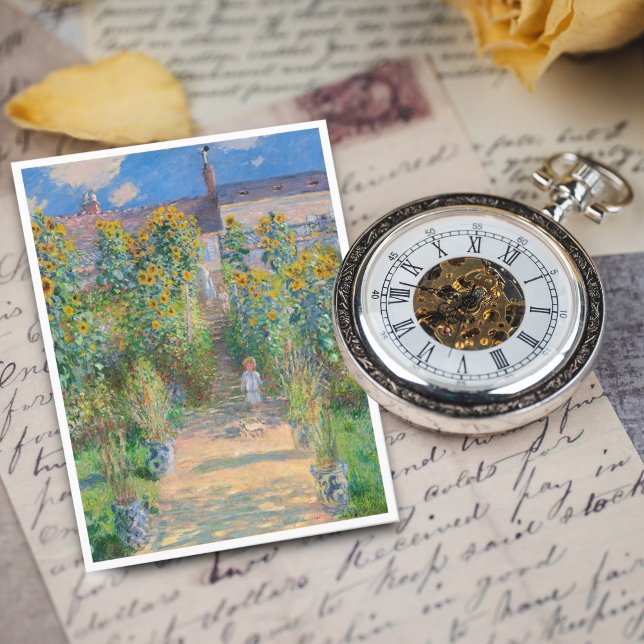 Cartão Postal Jardim do Artista em Vétheuil por Claude Monet (Criador carregado)