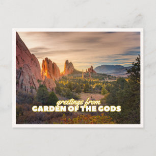 Cartão Postal Jardim dos Deuses Colorado Foto de Viagem Saudação