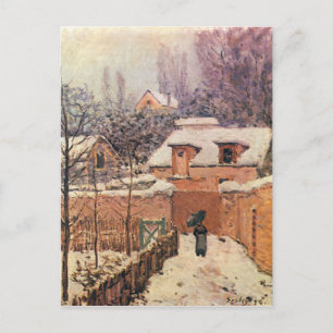 Cartão Postal Jardim em Louveciennes na neve Alfred Sisley