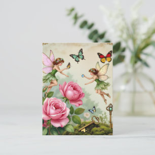 Cartão Postal Jardim Encantado de Fadas Florais