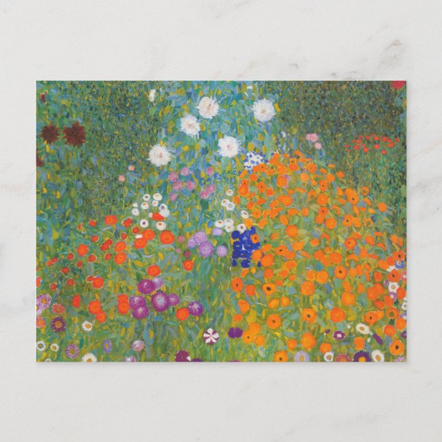 Cartão Postal Jardim Flor (Gustav Klimt) (Frente)