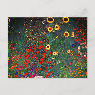 Cartão Postal Jardim Flor Gustav Klimt
