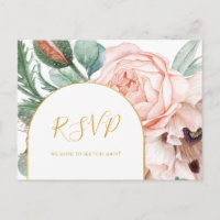 Jardim Floral Elegante Blush | RSVP de Solicitação