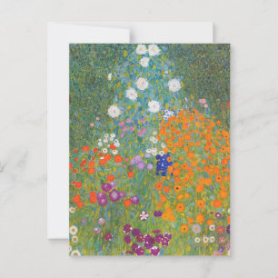 Cartão Postal Jardim Florido Vibrante - Gustav Klimt