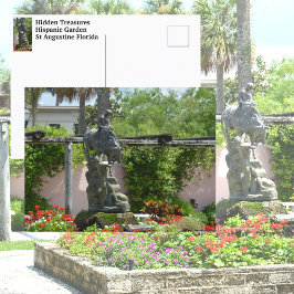 Cartão Postal Jardim Hispânico de St Augustine FL Fotográfico
