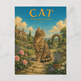 Cartão Postal Jardim Inglês de Gato em Aquarela GeoSaga