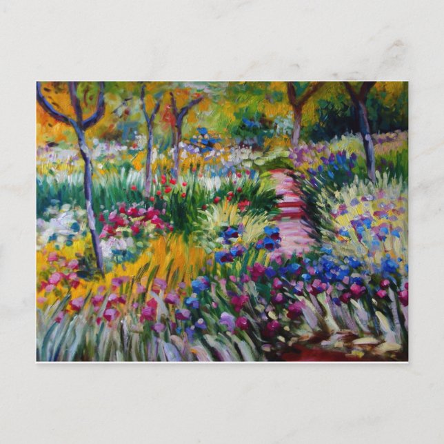 Cartão Postal Jardim Íris de Claude Monet (Frente)