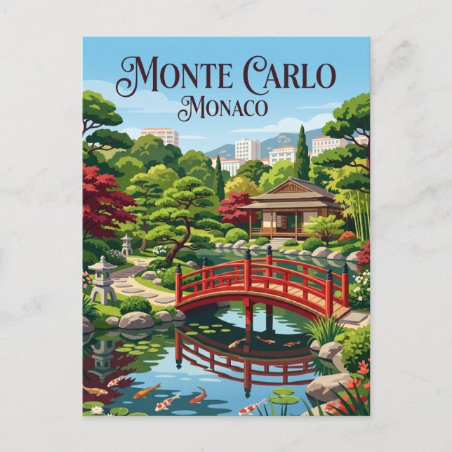 Cartão Postal Jardim Japonês Mônaco (Frente)