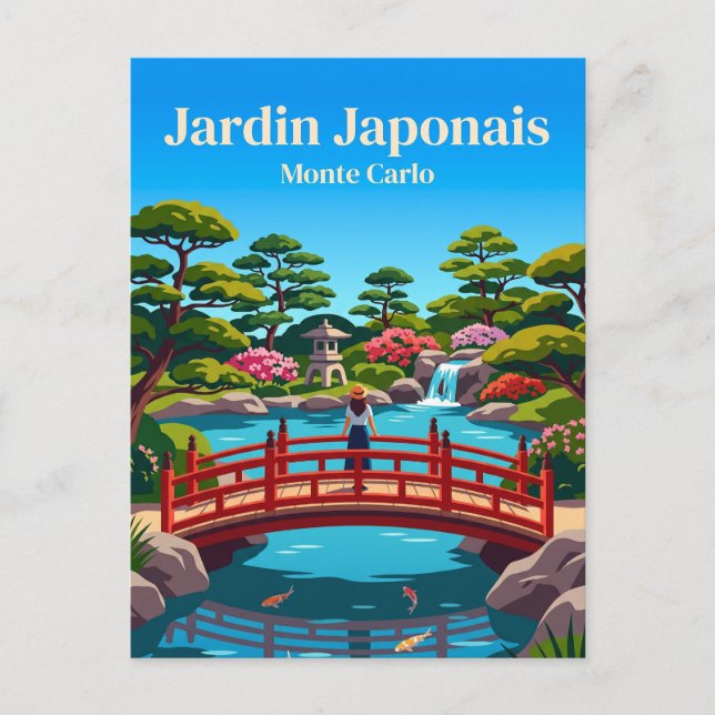 Cartão Postal Jardim Japonês Mônaco (Frente)