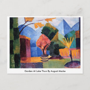 Cartão Postal Jardim No Lago Thun Por August Macke