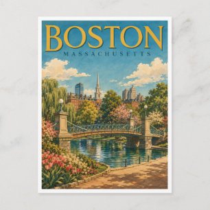 Cartão Postal Jardim Público de Boston Massachusetts GeoSaga