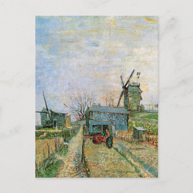 Cartão Postal Jardim Vegetal em Montmartre por Vincent van Gogh (Frente)