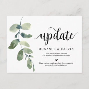 Cartão Postal Jardim Verde,Atualização da Data de Convite, Adiad