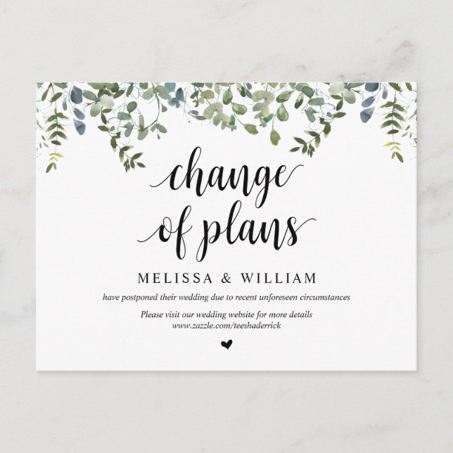 Cartão Postal Jardim Verde, Mudança de planos, Adiado (Frente)