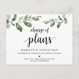 Cartão Postal Jardim Verde, Mudança de Planos, Adiado