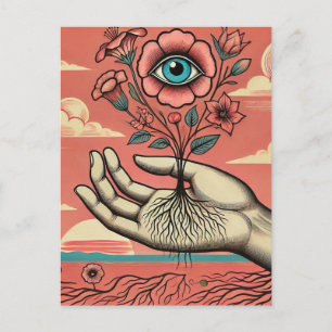 Cartão Postal Jardineiros Mão Surrealista