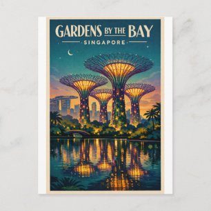 Cartão Postal Jardins à Beira da Baía em Singapura