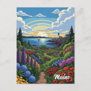 Cartão Postal Jardins Botânicos do Maine Costeiro