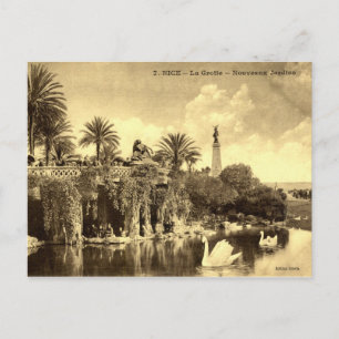 Cartão Postal Jardins Cavernas, Nice França 1910 Vintage