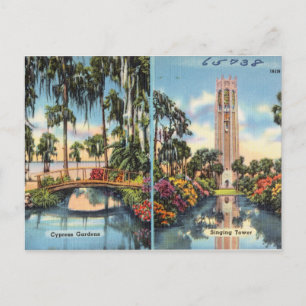 Cartão Postal Jardins Cypress, torre cantora Flórida