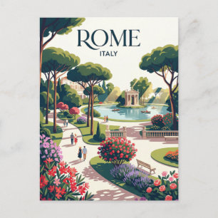 Cartão Postal Jardins da Villa Borghese Itália