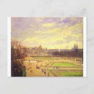 Cartão Postal Jardins das Tuilarias 2 por Camille Pissarro