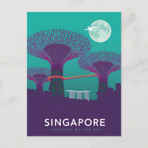 Cartão Postal Jardins de Singapura por Bay Vista Noturna