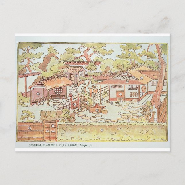 Cartão Postal Jardins de Yuan Ming Yuan, Pequim, 1783-86 (gravid (Frente)