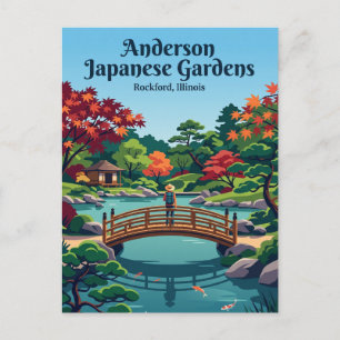 Cartão Postal Jardins Japoneses Anderson EUA