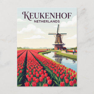 Cartão Postal Jardins Keukenhof Países Baixos