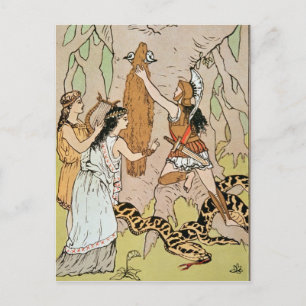 Cartão Postal Jason apreendendo o velo Ouro