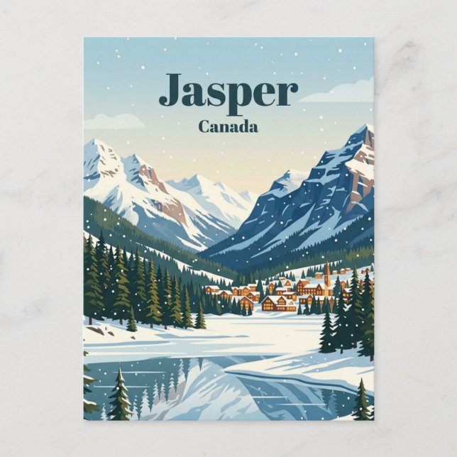 Cartão Postal Jasper Alberta Canadá (Frente)