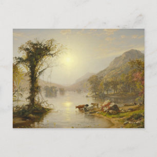 Cartão Postal Jasper Francis Cropsey - outono no lago Greenwood