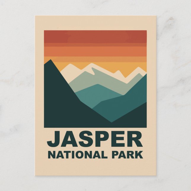 Cartão Postal Jasper National Park Minimalist Outdoor Design (Frente)