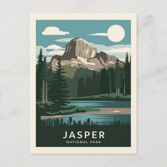 Cartão Postal Jasper National Park Moonlight (Frente)