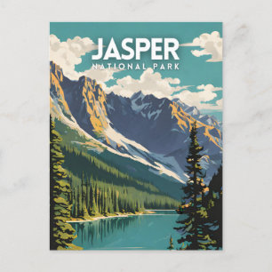 Cartão Postal Jasper National Park Nostalgic Viagens vintage Art