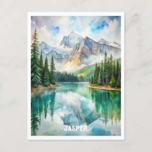 Cartão Postal Jasper National Park Watercolor Painting