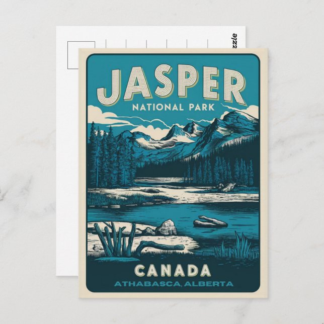 Cartão Postal Jasper Nationla Park Alberta canada presentes de v (Frente/Verso)
