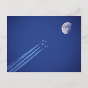 Cartão Postal Jatos ao lado da Lua Colúmbia Britânica
