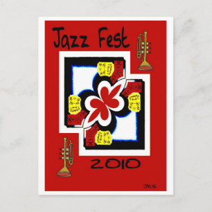 Cartão Postal Jazz Fest Japonês Impressão Abstrato