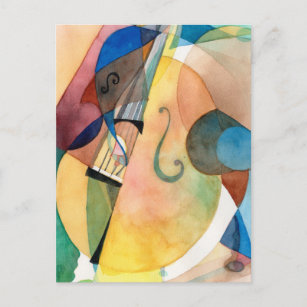 Cartão Postal Jazz Music Painting "Bassline"