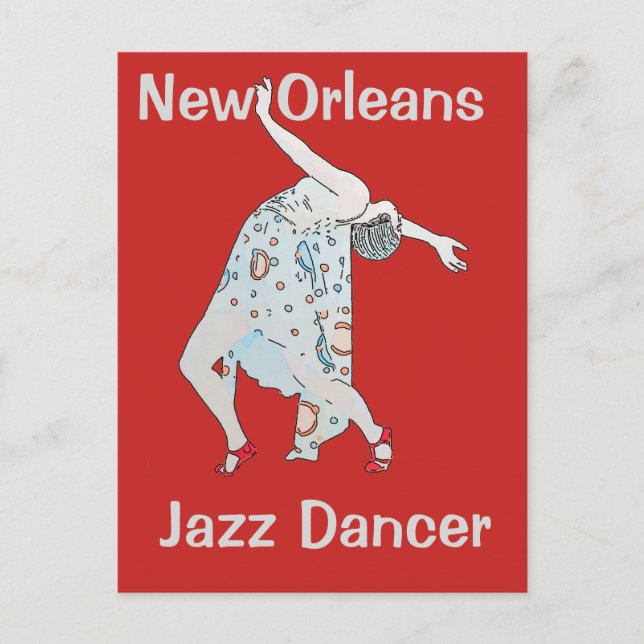 Cartão Postal Jazz, Nova Orleans, Dançarina (Frente)