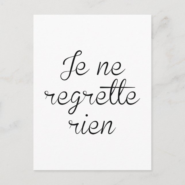 Cartão Postal Je Ne Regrette Rien (Frente)