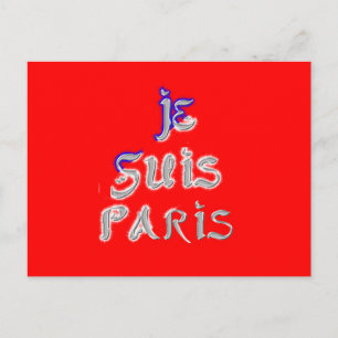 Cartão Postal Je Suis Paris Art Impressão