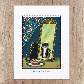 Cartão Postal "Je suis un chat" Cat Personalizado