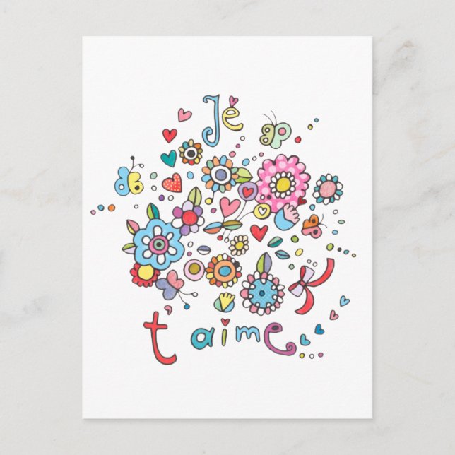 Cartão Postal Je T'Aime (Frente)