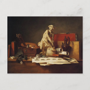 Cartão Postal Jean-Baptiste-Simeon Chardin-Os Atributos da Arte